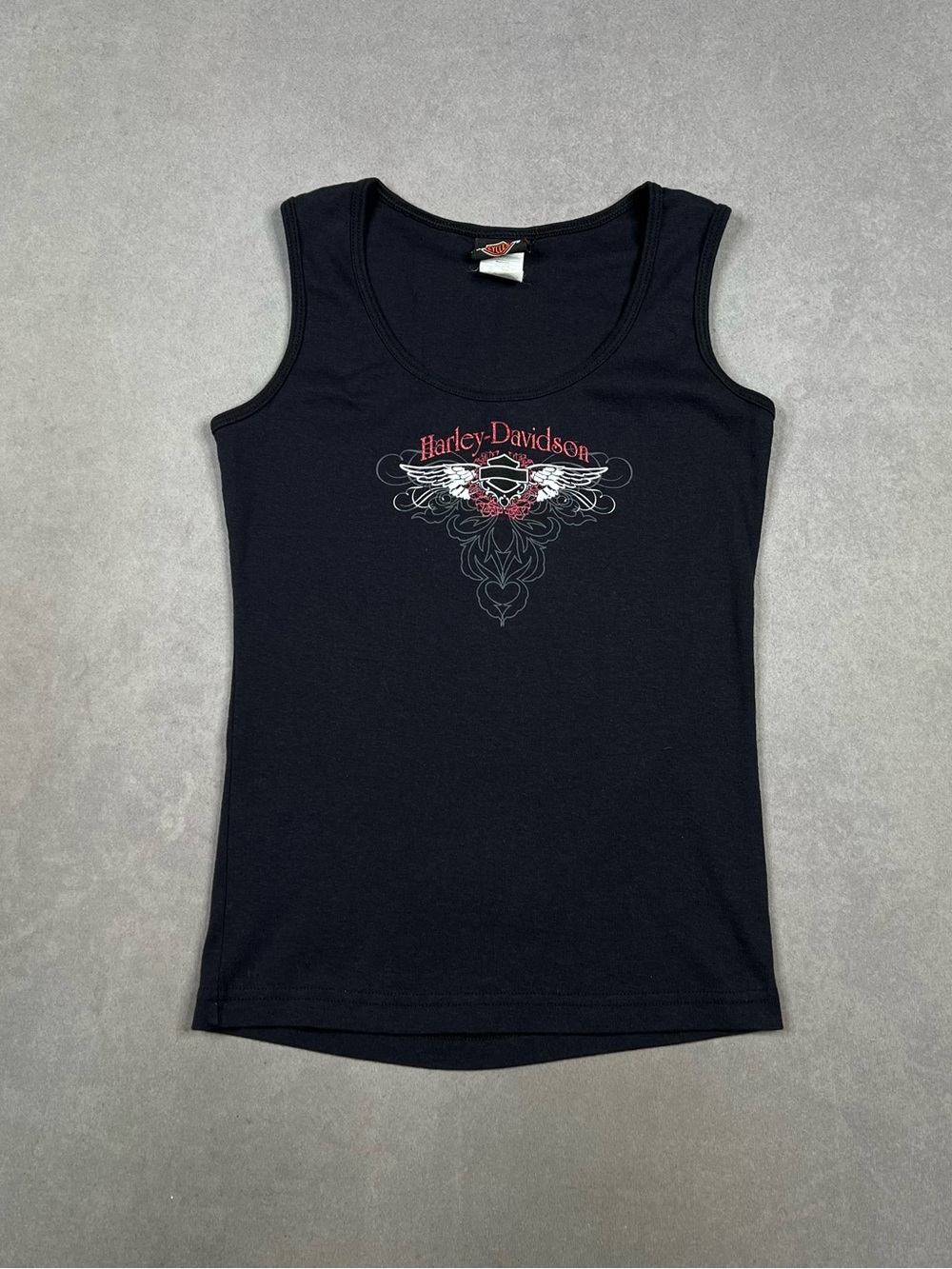 Harley-Davidson Black Tank with Red & Gray Chest Graphic